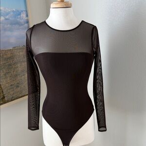 Abercrombie & Fitch Dark BrownSheer Bodysuit